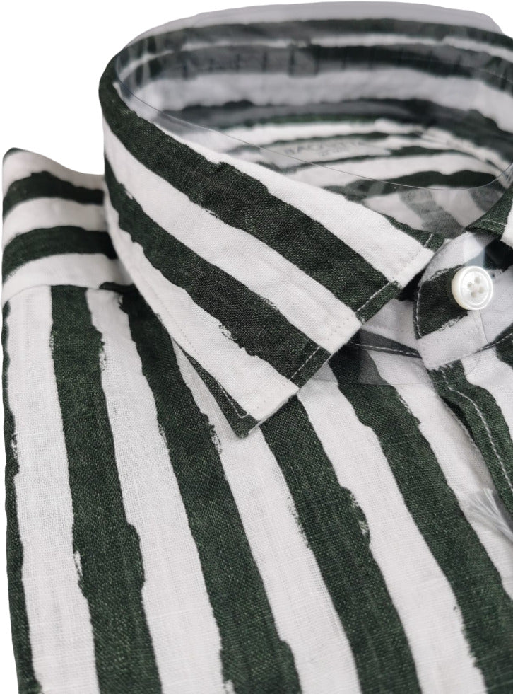 Camicia uomo Bagutta - Righe - Colore bianco/verde