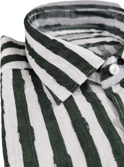 Camicia uomo Bagutta - Righe - Colore bianco/verde