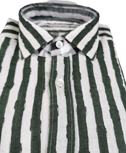 Camicia uomo Bagutta - Righe - Colore bianco/verde