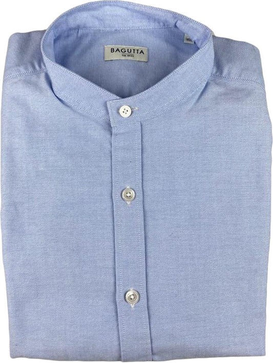 Camicia uomo Bagutta - Colletto coreano - tinta unita - Colore celeste -