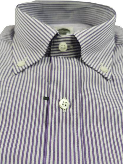 Camicia uomo Bagutta - Righe - Button down - bianco/lilla