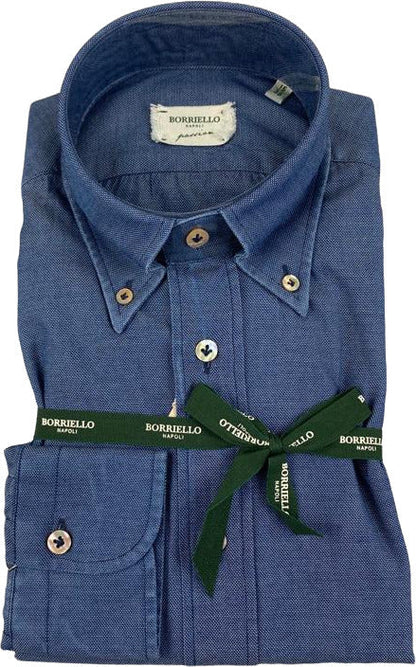 Camicia uomo Borriello Napoli -  Collo button down - denim
