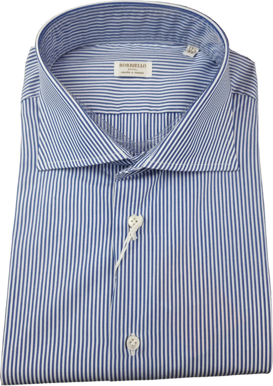 Borriello Men's Shirt - Striped - White/Blue