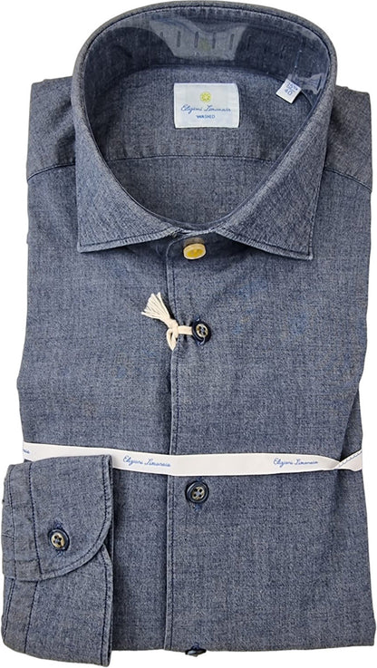Camicia uomo Edizioni Limonaia - tinta unita - indaco