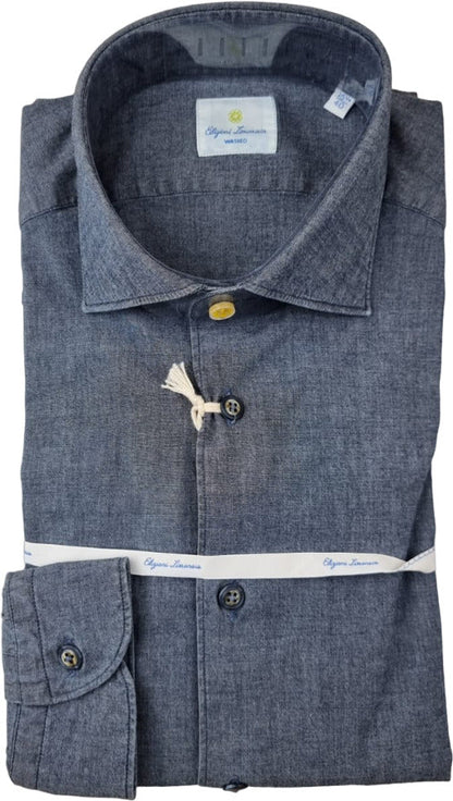 Camicia uomo Edizioni Limonaia - tinta unita - indaco