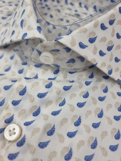 Camicia uomo Sonrisa - Fantasia - Collo francese - Bianco
