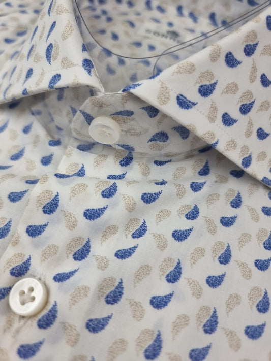 Camicia uomo Sonrisa - Fantasia - Collo francese - Bianco