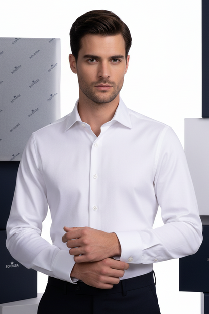 Sonrisa Men's Shirt - Solid Color - French Collar