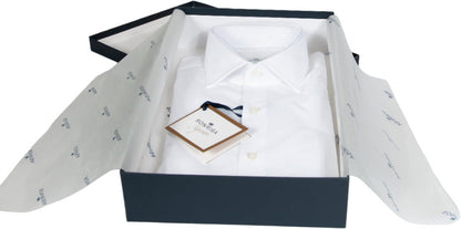 Camicia Sonrisa Bianca Eleganza Classica Italiana Made in Italy. Scatola