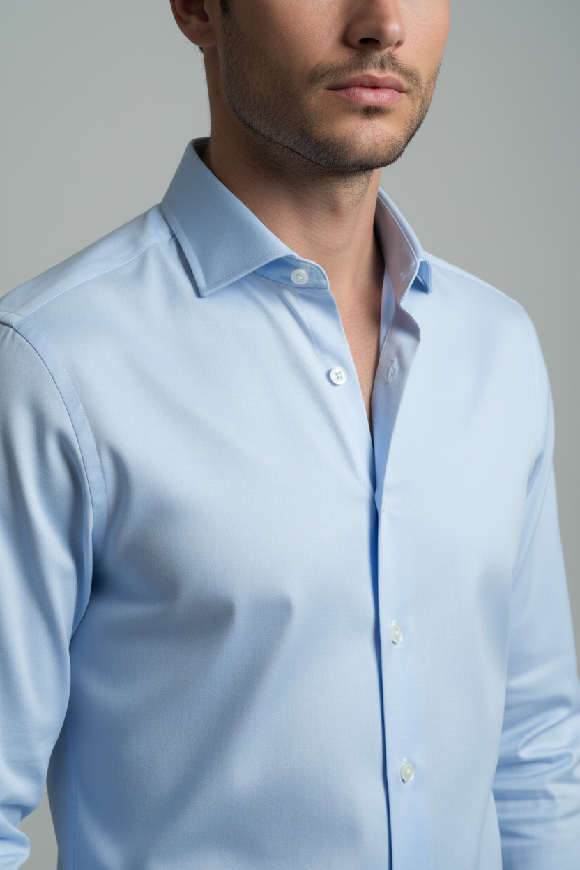 Camicia uomo Sonrisa tinta unita collo francese2