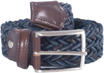 Cintura uomo Bergamotto - Intrecciata - Pelle e Tessuto - Blu/grigio/testa di moro