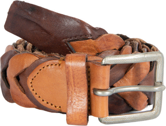 Minoronzoni 1953 Men's Belt - Vintage - Braided - Leather - Two-Tone
