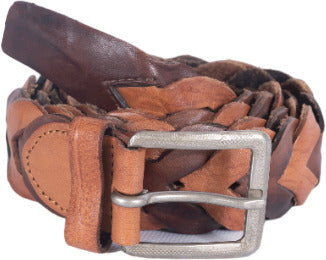 Minoronzoni 1953 Men's Belt - Vintage - Braided - Leather - Two-Tone
