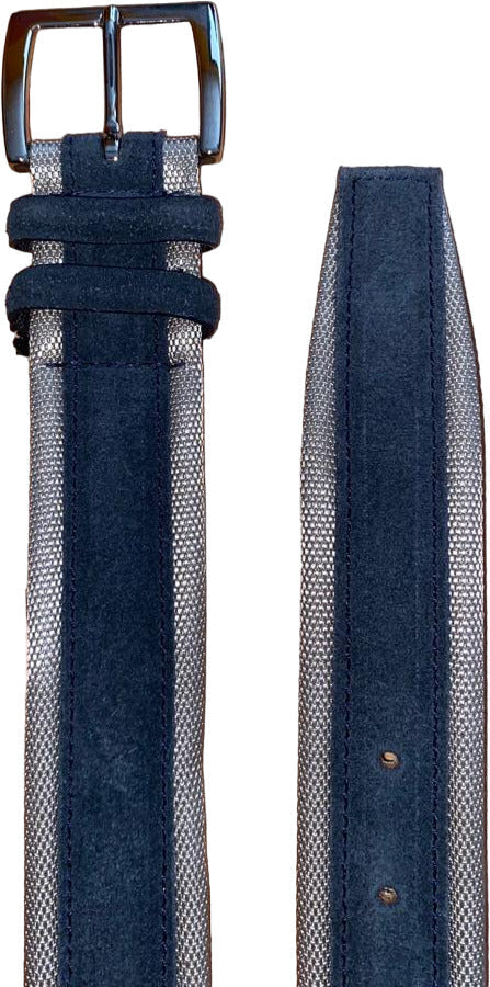 Cintura uomo Orciani - Amalfi - in suede e tessuto - Blu notte