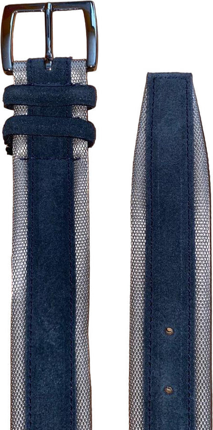 Cintura uomo Orciani - Amalfi - in suede e tessuto - Blu notte