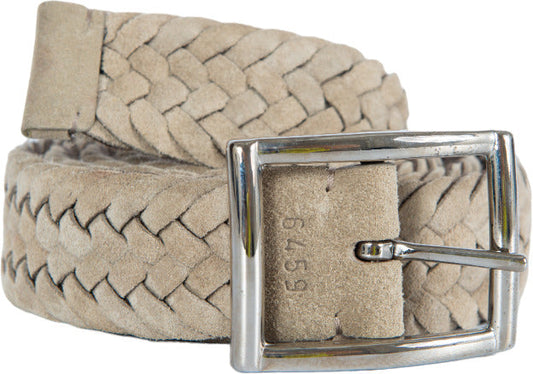 Orciani Men's Belt - Double-Sided - Suede - Venice - Beige Brown