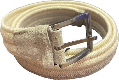 Men's Belt - Orciani - Elast and Suede - Ivory