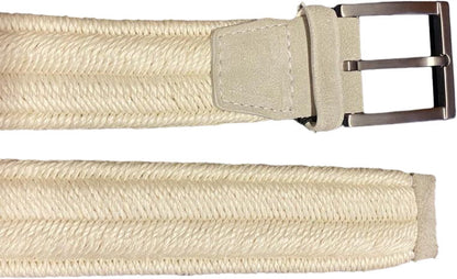 Men's Belt - Orciani - Elast and Suede - Ivory