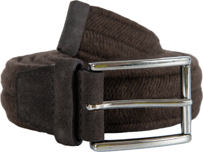 Orciani Men's Belt - Elast wool in wool and suede - Dark brown