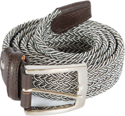 Cintura uomo Bergamotto - Treccia bicolore - Marrone/argento