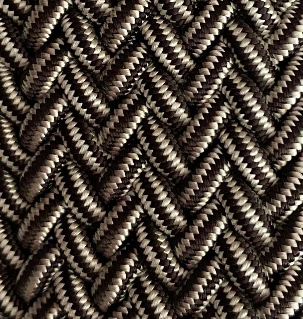 Cintura uomo Bergamotto - Treccia bicolore - Marrone/argento