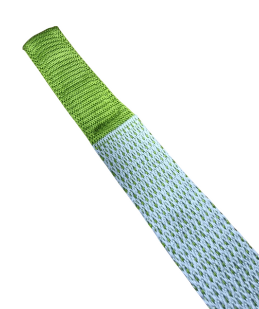 Cravatta uomo Altea maglia seta verde e bianco