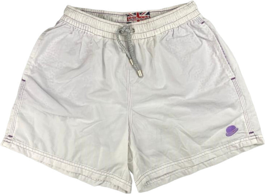 Boxer mare uomo Dandy Style in tinta unita bianco, pantaloncini sportivi per attività estive e nuoto, tessuto leggero e confortevole