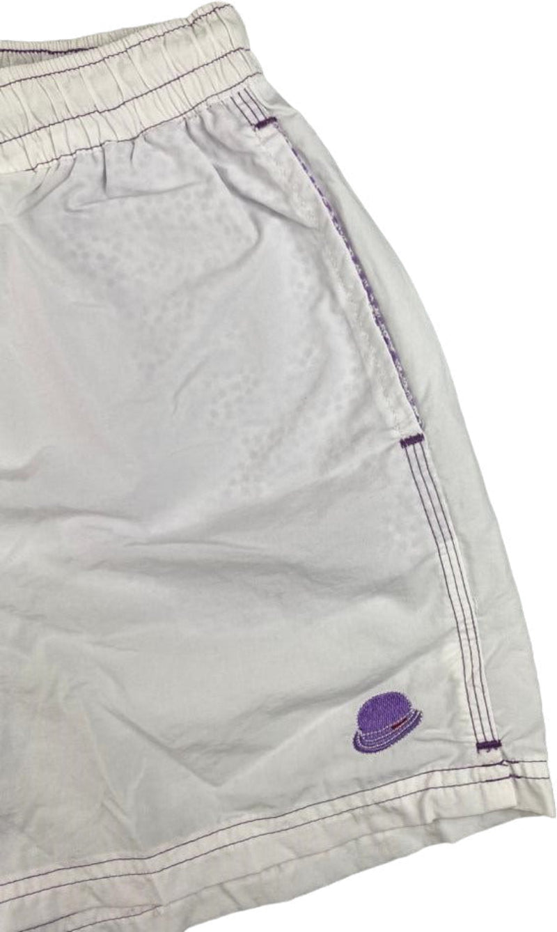Boxer mare uomo Dandy Style tinta unita bianco, pantaloncini da bagno sportivi per attività acquatiche e tempo libero.