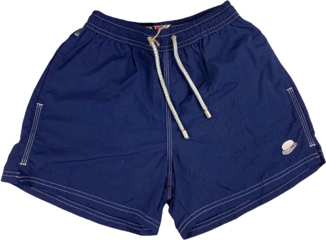 Boxer mare da uomo Dandy Style blu tinta unita, pantaloncini da bagno sportivi per attività acquatiche e tempo libero.