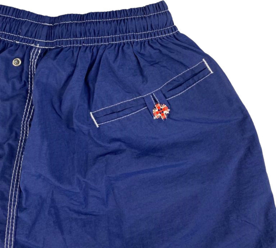 Boxer mare uomo Dandy Style blu tinta unita, pantaloncini da bagno sportivi per attività acquatiche e tempo libero.