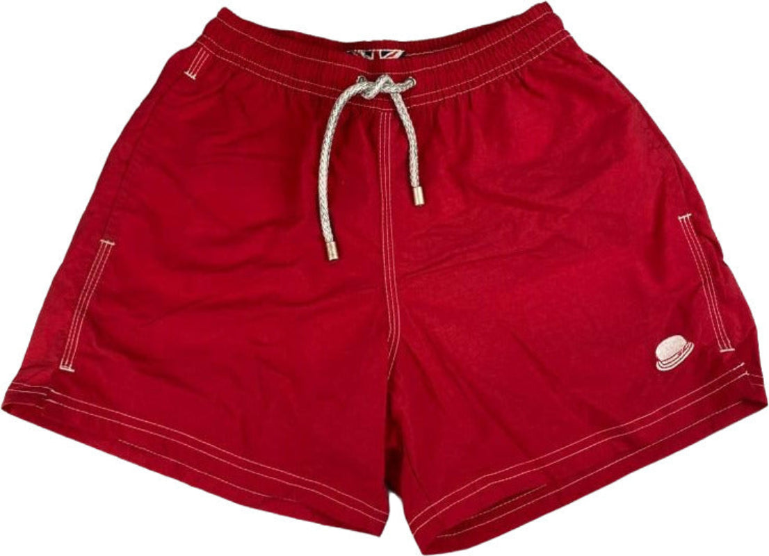 Costume boxer da uomo Dandy Style, tinta unita rossa, ideale per sport acquatici e tempo libero, tessuto confortevole.