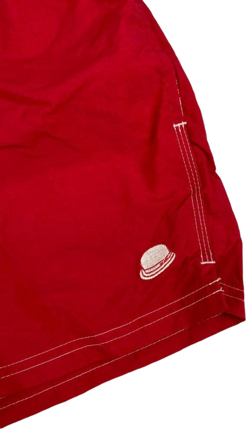 Boxer mare uomo Dandy Style, pantaloncini rossi tinta unita per sport acquatici e tempo libero, tessuto morbido e confortevole.