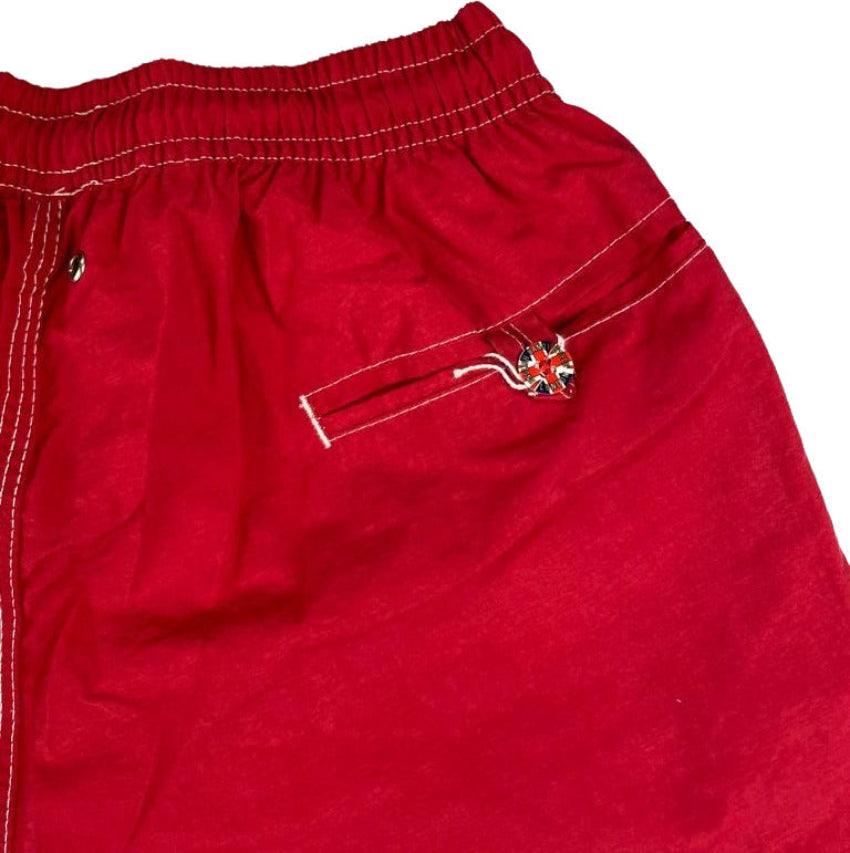 Boxer mare uomo Dandy Style, tinta unita rossa, in tessuto leggero per sport acquatici e attività ricreative all'aperto.