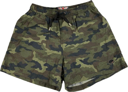 Boxer mare uomo Dandy Style con fantasia mimetica verde, pantaloncini da bagno sportivi per attività acquatiche all'aperto.