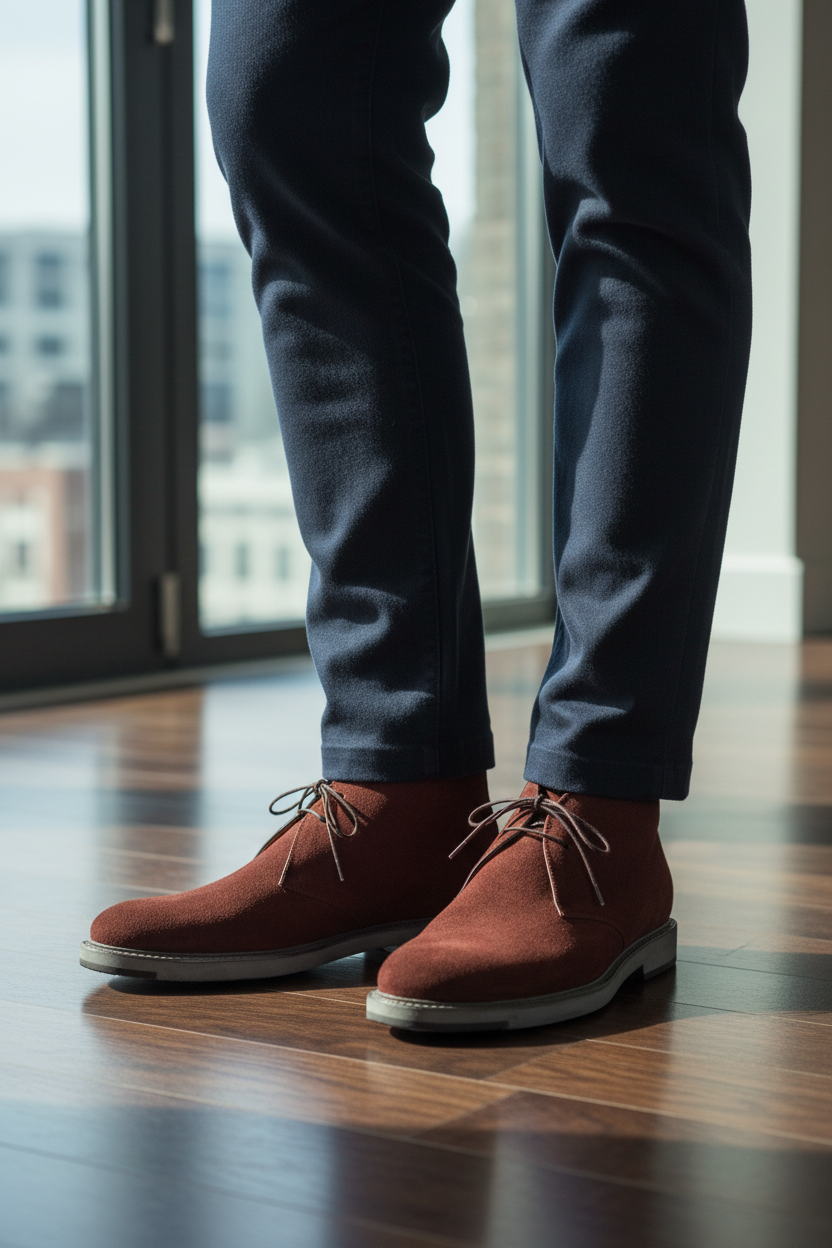 Desert boots bordeaux indossati