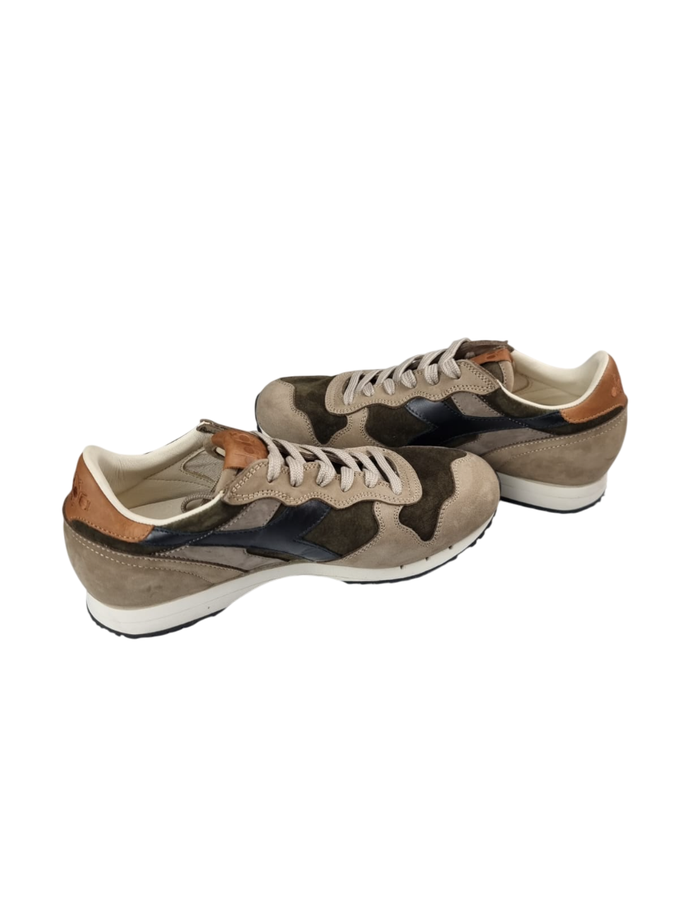 Scarpa uomo Diadora Heritage Sneaker Trident ITA, scarpe stringate basse marroni da moda uomo, numero 39