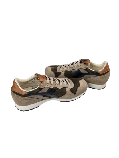 Scarpa uomo Diadora Heritage Sneaker Trident ITA, scarpe stringate basse marroni da moda uomo, numero 39