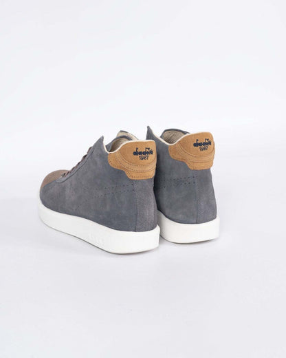 Scarpa uomo Diadora Heritage Sneaker GAME H MIDCUT KIDSKIN in Storm Grey, sneaker casual in pelle per uomo