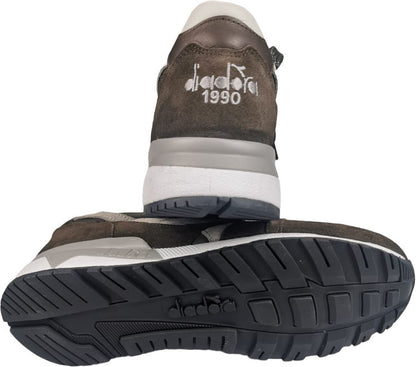 Sneaker casual Diadora Heritage uomo in pelle marrone Turkish Coffee con suola bianca, stile sportivo e moderno.