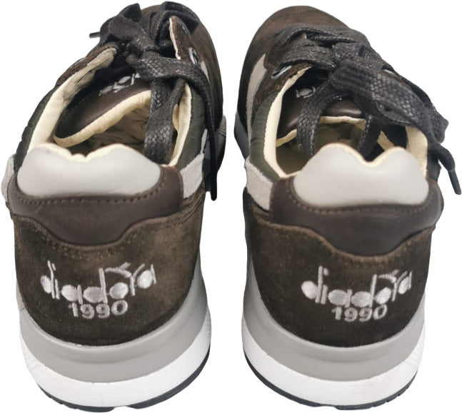 Sneaker casual Diadora Heritage per uomo in pelle marrone Turkish Coffee con suola bianca, stile sportivo e moderno.