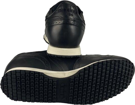 Sneaker uomo Diadora Heritage Trident Brouge L Nero, scarpa sportiva elegante in nero con design casual e dettagli in stile classico.