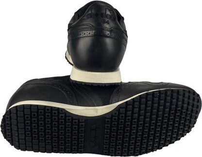 Sneaker uomo Diadora Heritage Trident Brouge L Nero, scarpa sportiva elegante in nero con design casual e dettagli in stile classico.