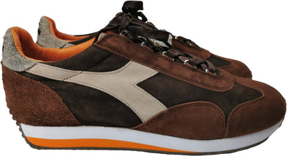 Sneaker uomo Diadora Heritage EQUIPE EVO II in pelle marrone Java, stile casual e sportivo, con design elegante e dettagli moderni