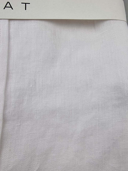 Camicia uomo Diktat tinta unita in lino con stile coreano, casual, manica lunga, colore bianco, abbigliamento moda uomo