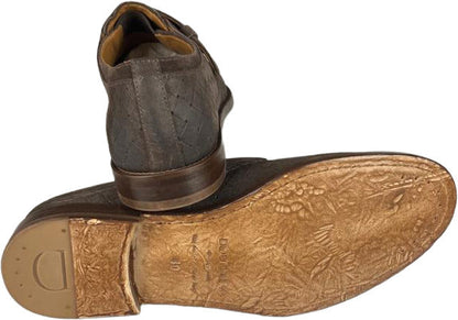 Scarpa uomo Doucal's loafer in scamosciato testa di moro con fibbia intrecciata, stile elegante e sofisticato
