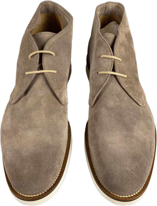 Stivaletto uomo Doucal's in pelle scamosciata beige, stile polacchini, scarpa elegante da uomo