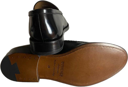 Mocassino uomo Doucal's in pelle liscia blu, scarpa elegante modello loafer per moda uomo.