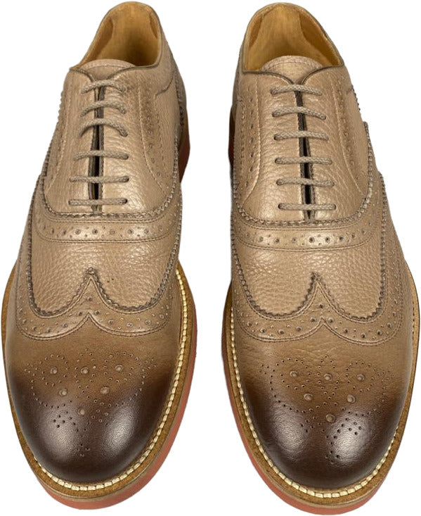 Scarpa uomo Doucal's stringata in pelle colore marrone chiaro, scarpe basse moda uomo in stile classico.