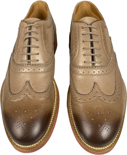 Scarpa uomo Doucal's stringata in pelle colore marrone chiaro, scarpe basse moda uomo in stile classico.