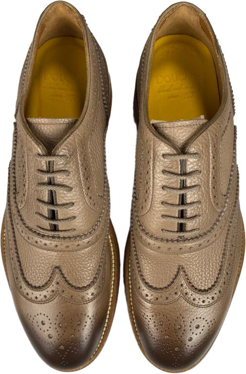 Scarpa uomo Doucal's stringata in pelle color marrone chiaro, scarpe basse eleganti in stile moda uomo